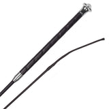 Dressuurzweep Leder handvat Zwart