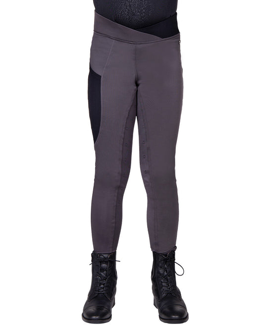 Riding leggings Djune Junior Full grip Anthracite