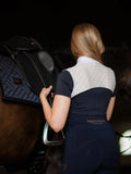 Equestrian Stockholm Crystal Champion Competition Top White Dark Ocean