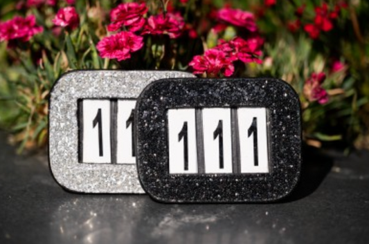 Startnummer Glitter Zilver
