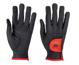 Gloves Joy Black Red Glitter