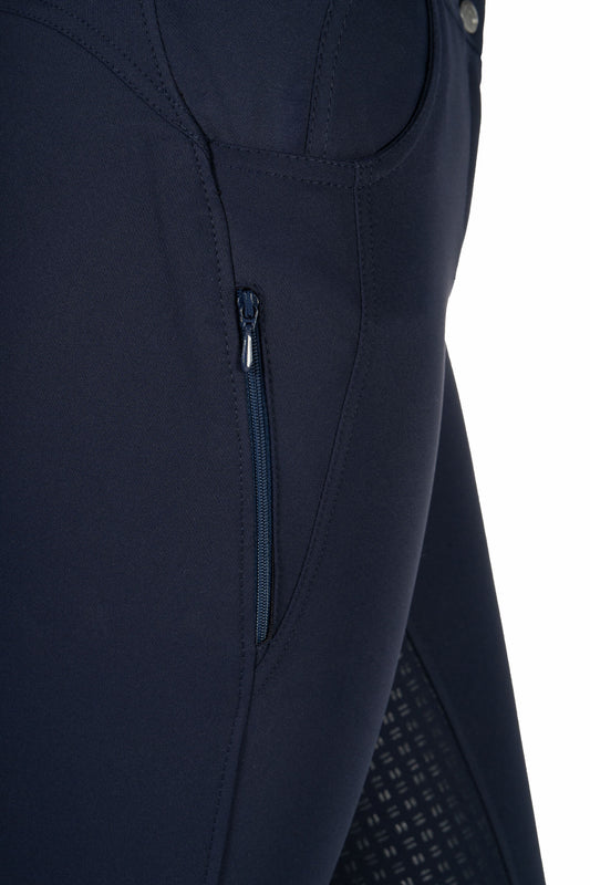 Rijbroek Ari Mid Rise siliconen full seat Donkerblauw