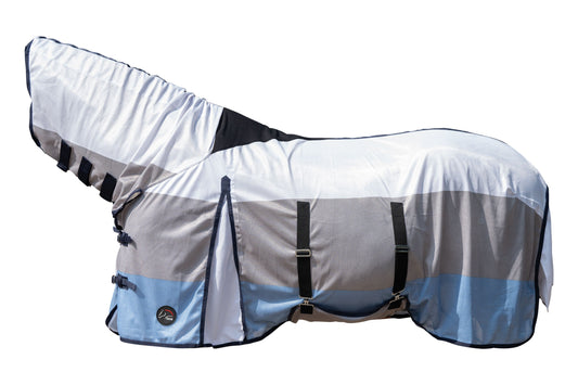 Vliegendeken Strong met hals Blauw-Wit-Grijs