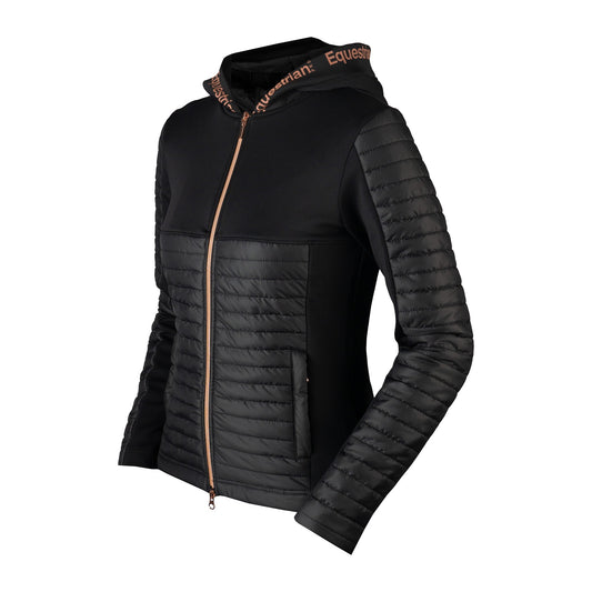 Equestrian Pro Puffer Vest Magnificent Zwart/Rose