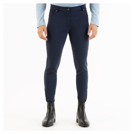 Rijbroek Heren Jagger Navy Blazer Siliconen Kniestukken