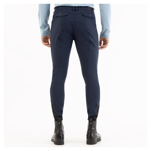 Rijbroek Heren Jagger Navy Blazer Siliconen Kniestukken