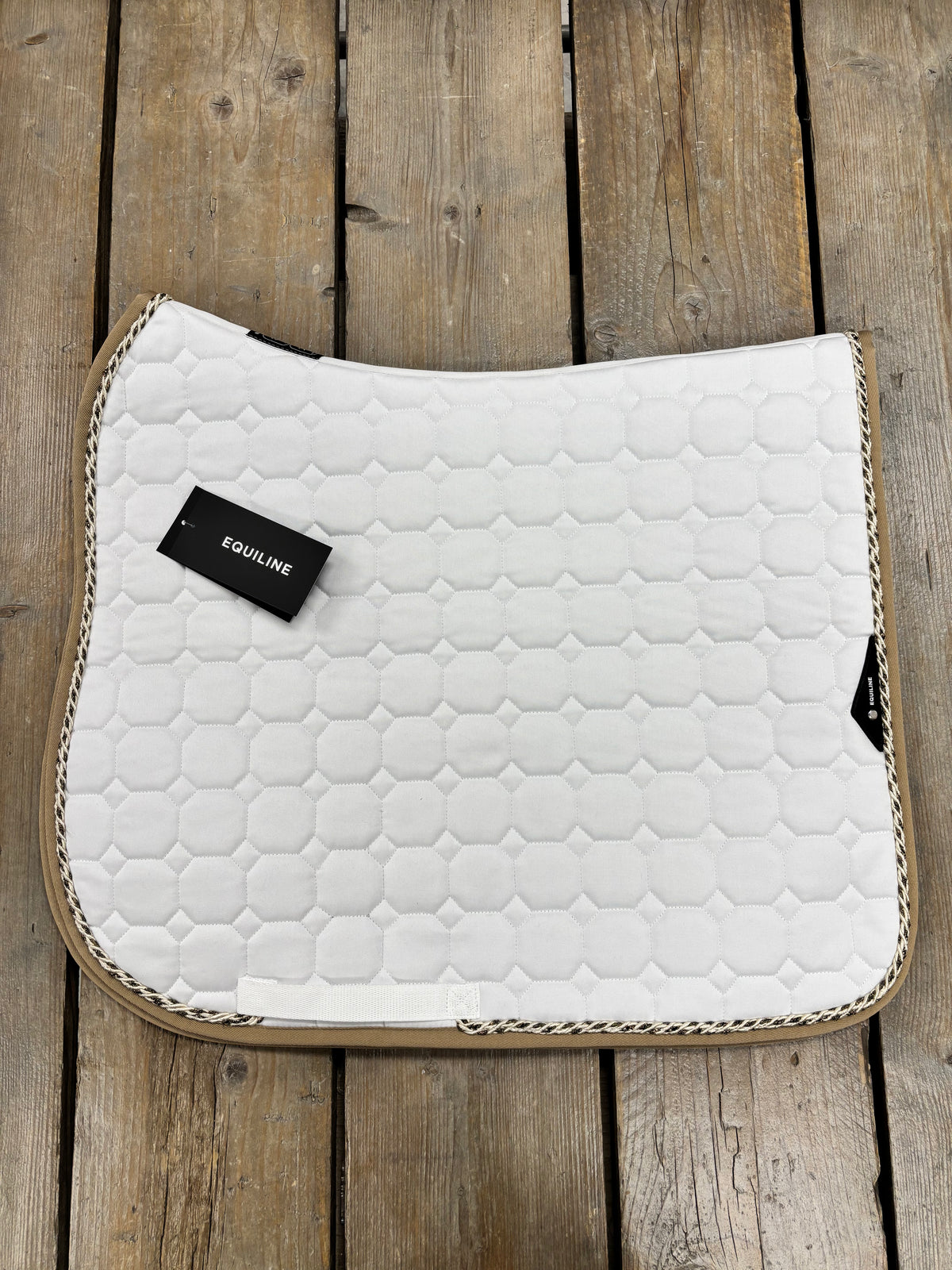 Custom | Equiline Octagon Zadeldek Wit Taupe