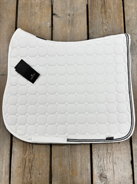 Custom | Equiline Octagon Zadeldek Wit Zilver Strass