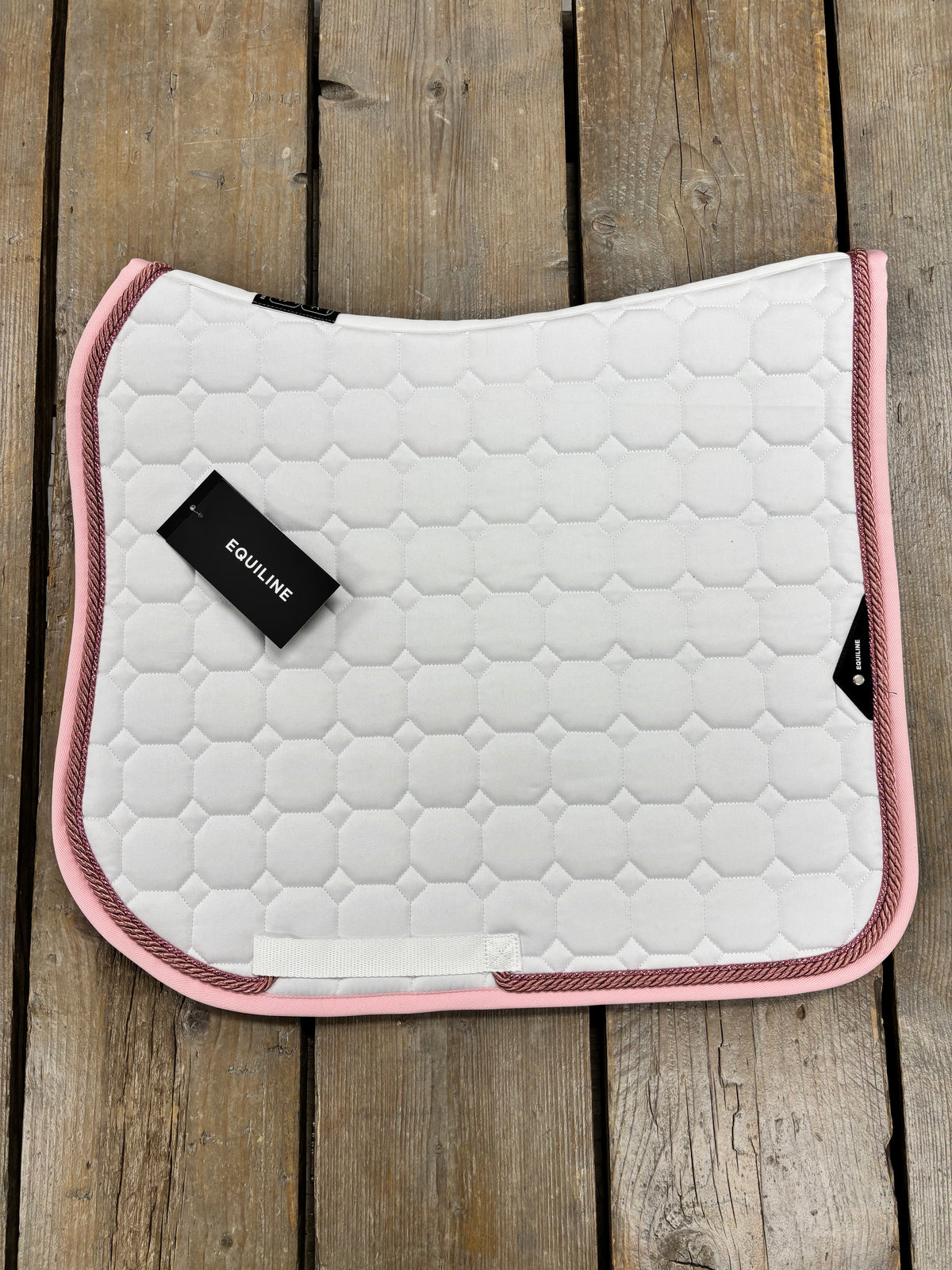 Custom | Equiline Octagon Zadeldek Wit Roze II
