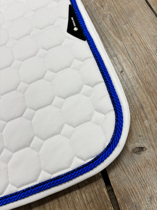 Custom | Equiline Octagon Zadeldek Wit Kobalt blauw
