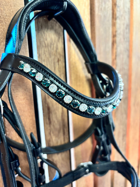 Hoofdstel Stang & Trens Hobby Horse Donkergroen Glitter