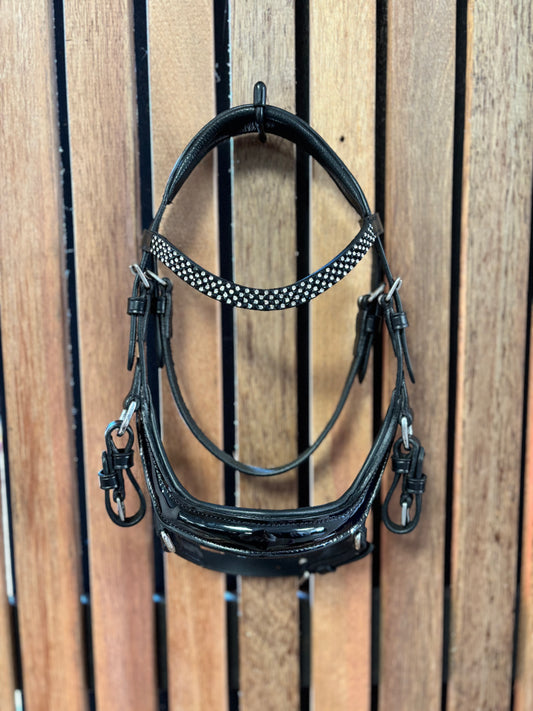 Hoofdstel Hobby Horse Zwart Anatomisch lak