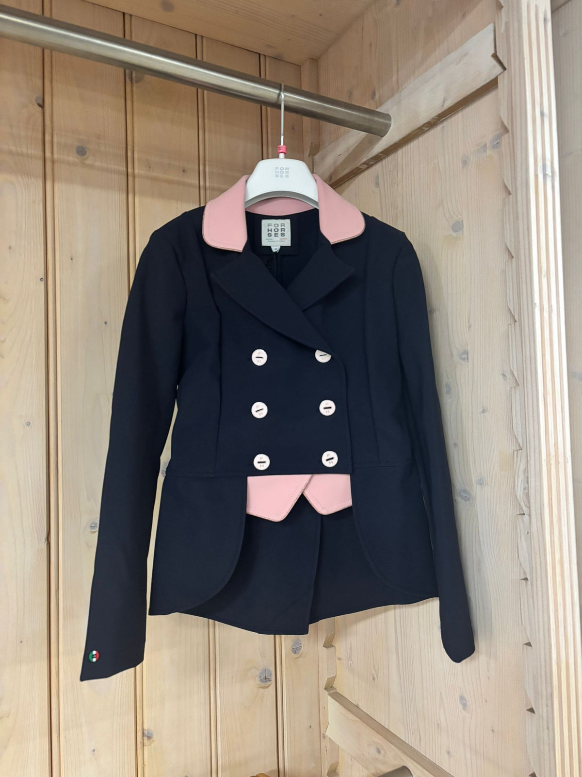 ForHorses Custom Wedstrijdjas Lulu korte frack navy-roze