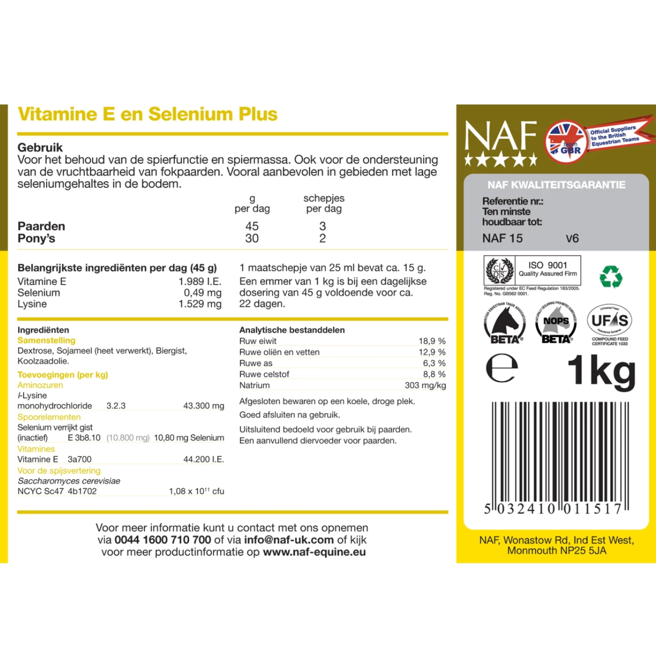 NAF Vitamin E & Selenium Plus 1kg