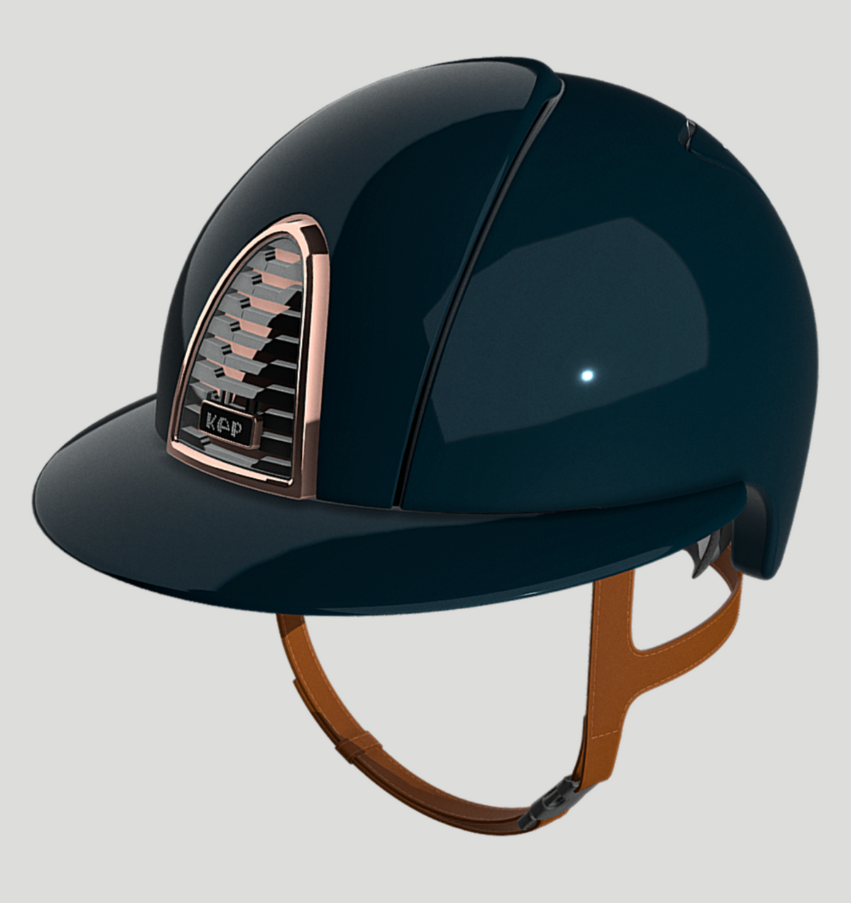 KEP Italia Cromo 2.0 Shine Blauw Kristalli Logo Rosegold Cognac bandje