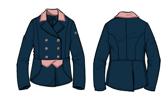ForHorses Custom Wedstrijdjas Lulu korte frack navy-roze