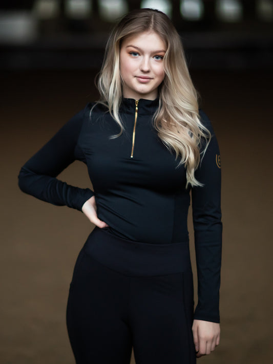 Equestrian Stockholm Air Breeze Shirt Black Gold