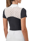 Equestrian Stockholm Crystal Champion Competition Top White Dark Ocean