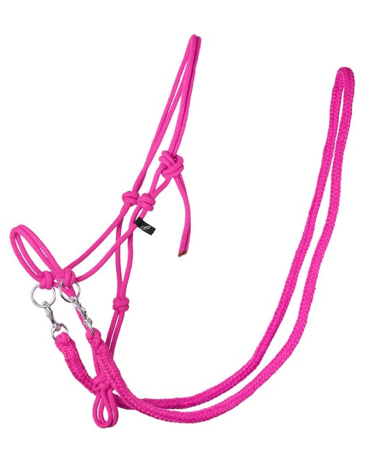 Rope halter with reins Fuchsia