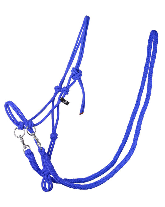 Rope halter with reins Cobalt blue