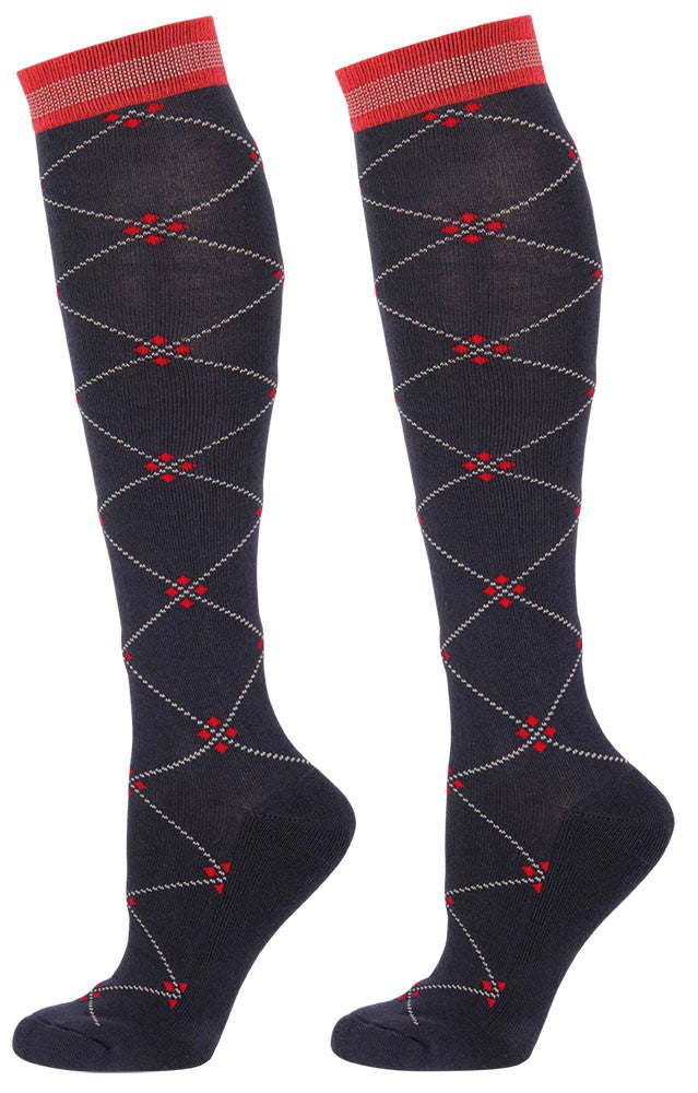 Kousen Ruit Navy-Grijs-Rood