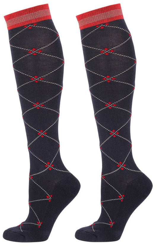 Kousen Ruit Navy-Grijs-Rood