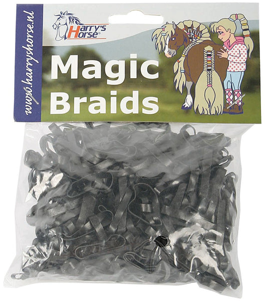 Black elastic bands (Magic Braids)