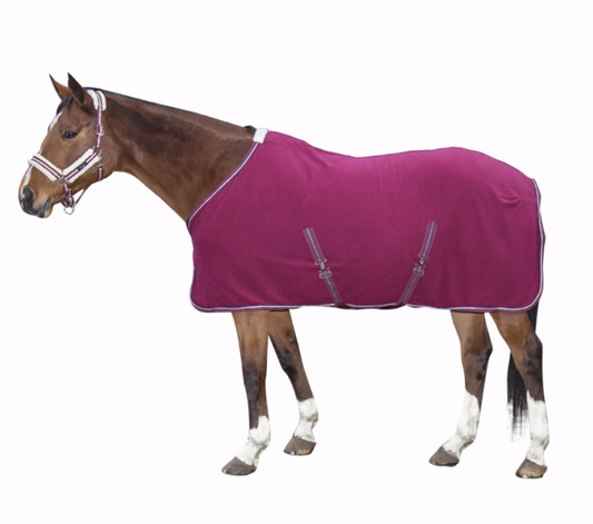 Fleece blanket with surcingles Bordeaux 