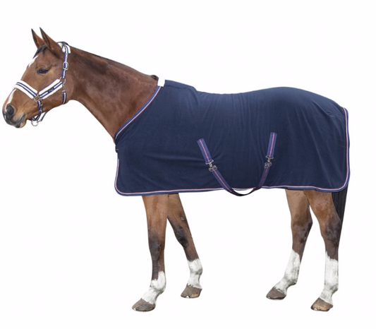 Fleece blanket with surcingles Navy 